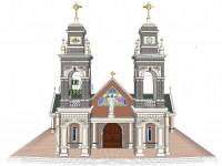 Makieta sanktuarium. Widok frontu.